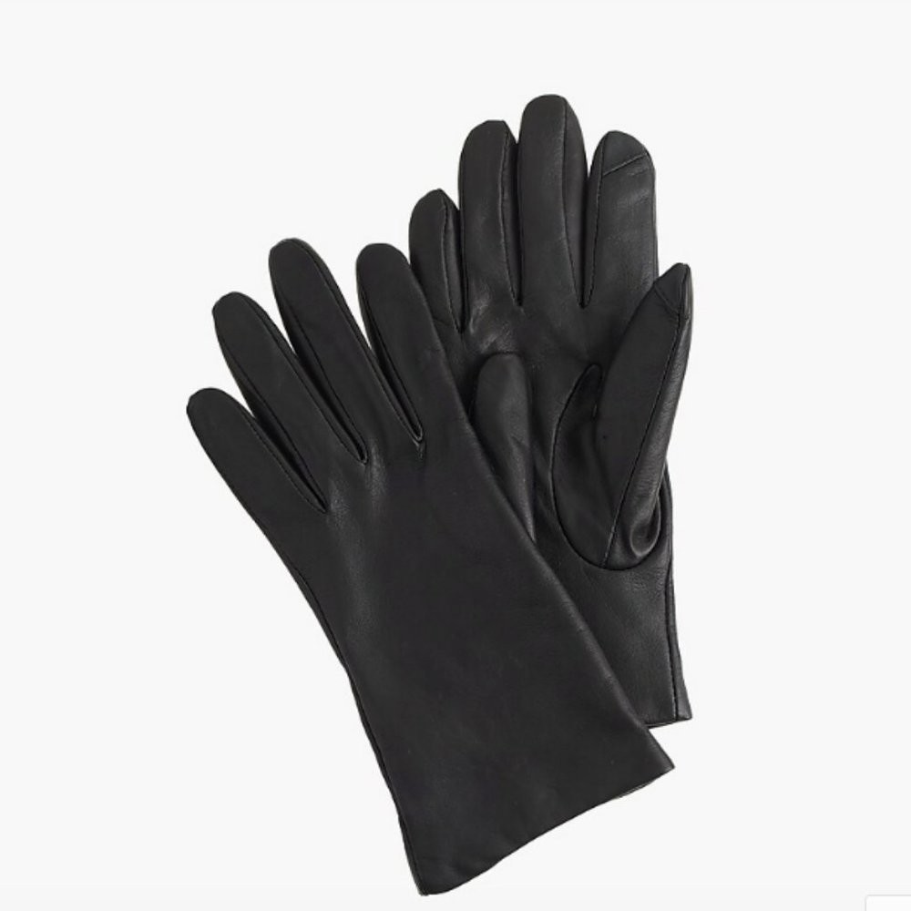 J. Crew Cashmere-Lined Leather Tech Gloves
